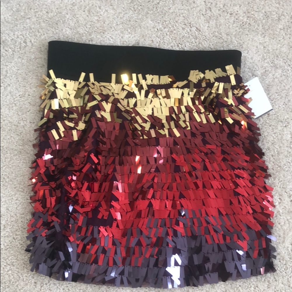 LaRok metallic fringe skirt